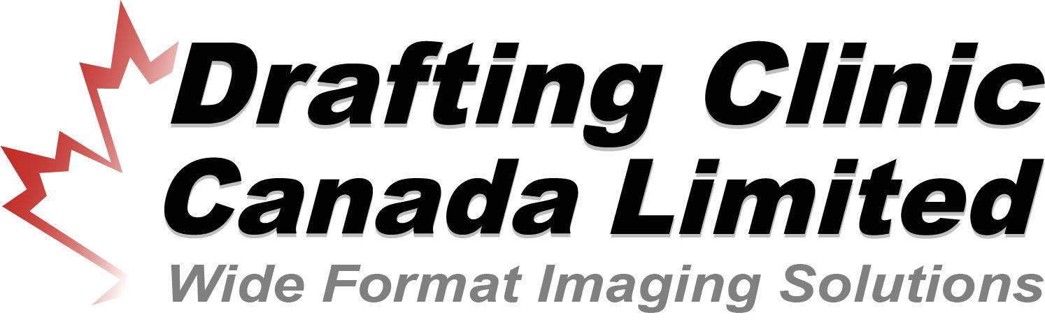 Logo for Drafting Clinic Canada Limited. Wide format imaging solutions. 